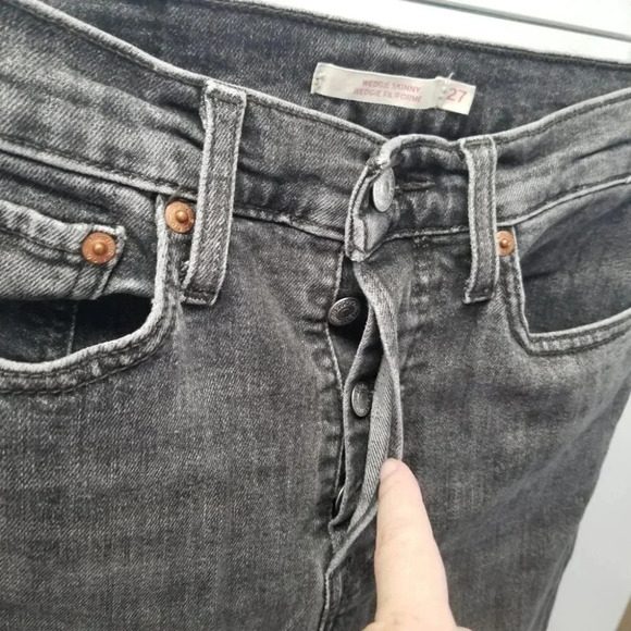 LEVI'S Wedgie Skinny Jeans Ravens Wing  PC9 52305-0017 27 - Picture 12 of 13